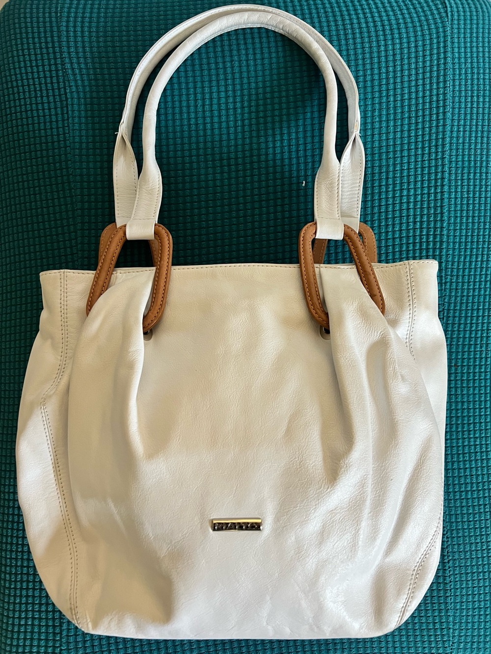 Rialto Cream Shoulder Bag with Tan Accents